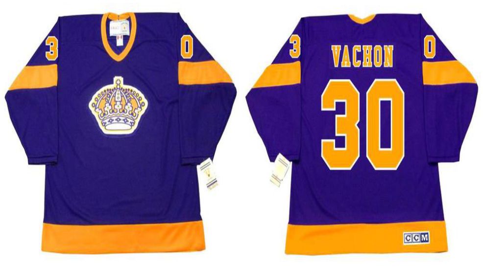 2019 Men Los Angeles Kings #30 Vachon Purple CCM NHL jerseys->los angeles kings->NHL Jersey